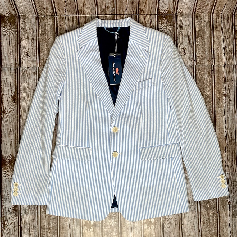 NWT Vineyard Vines Boys Seersucker Blazer Size 16